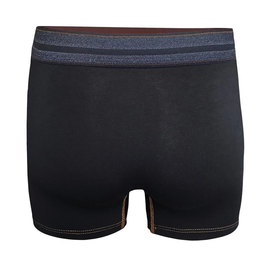 Kot lastiği desenli siyah erkek boxer, Darkzone marka, ön görünüm, koyu mavi lastik detaylı, erkek iç giyim