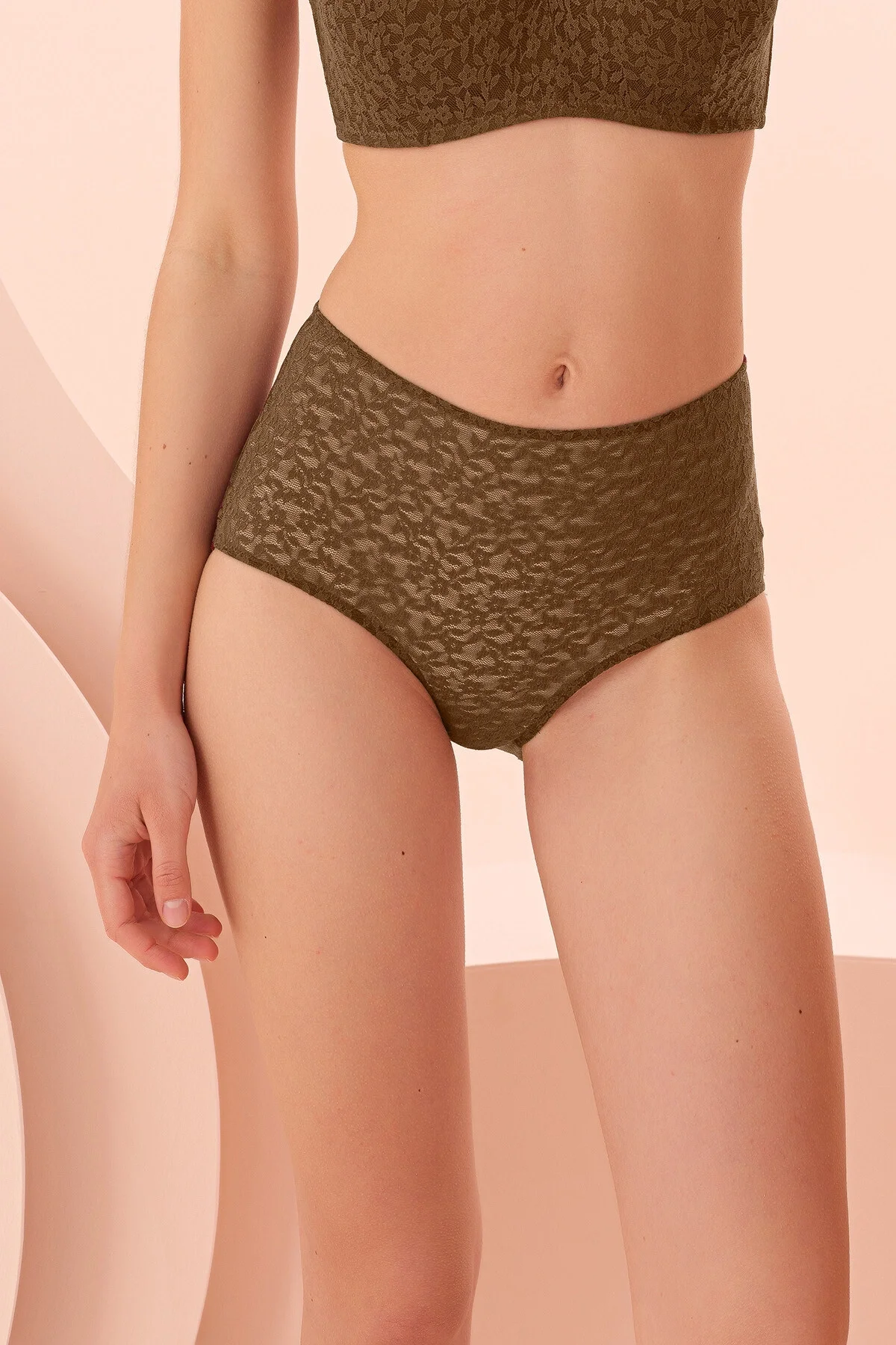 Nbb Koyu Kahverengi Nirvana Yüksek Bel Külot Külot Toptan