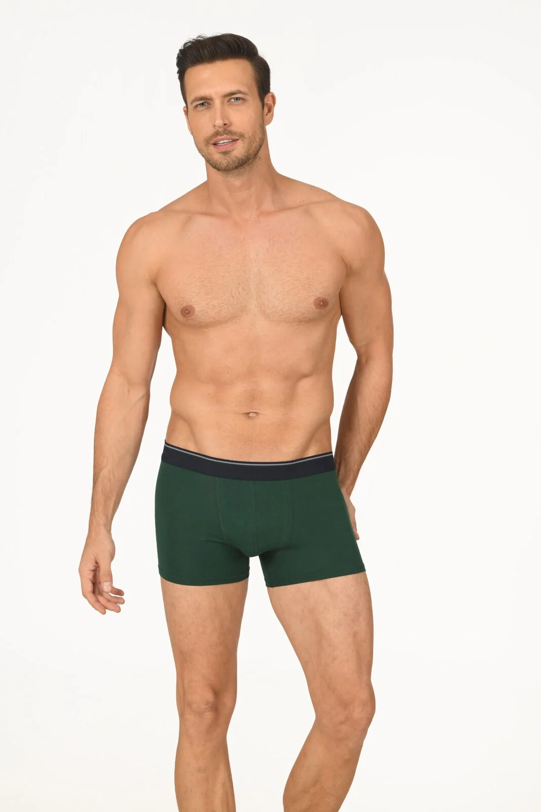 Nbb Koyu Yeşil Thin Line Boxer Boxer Toptan