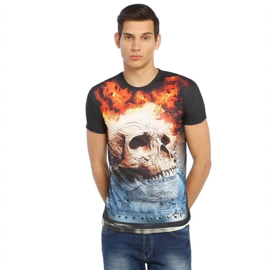 Darkzone Kurukafa Desenli 3d Tişört - DZN8338 Atlet Toptan