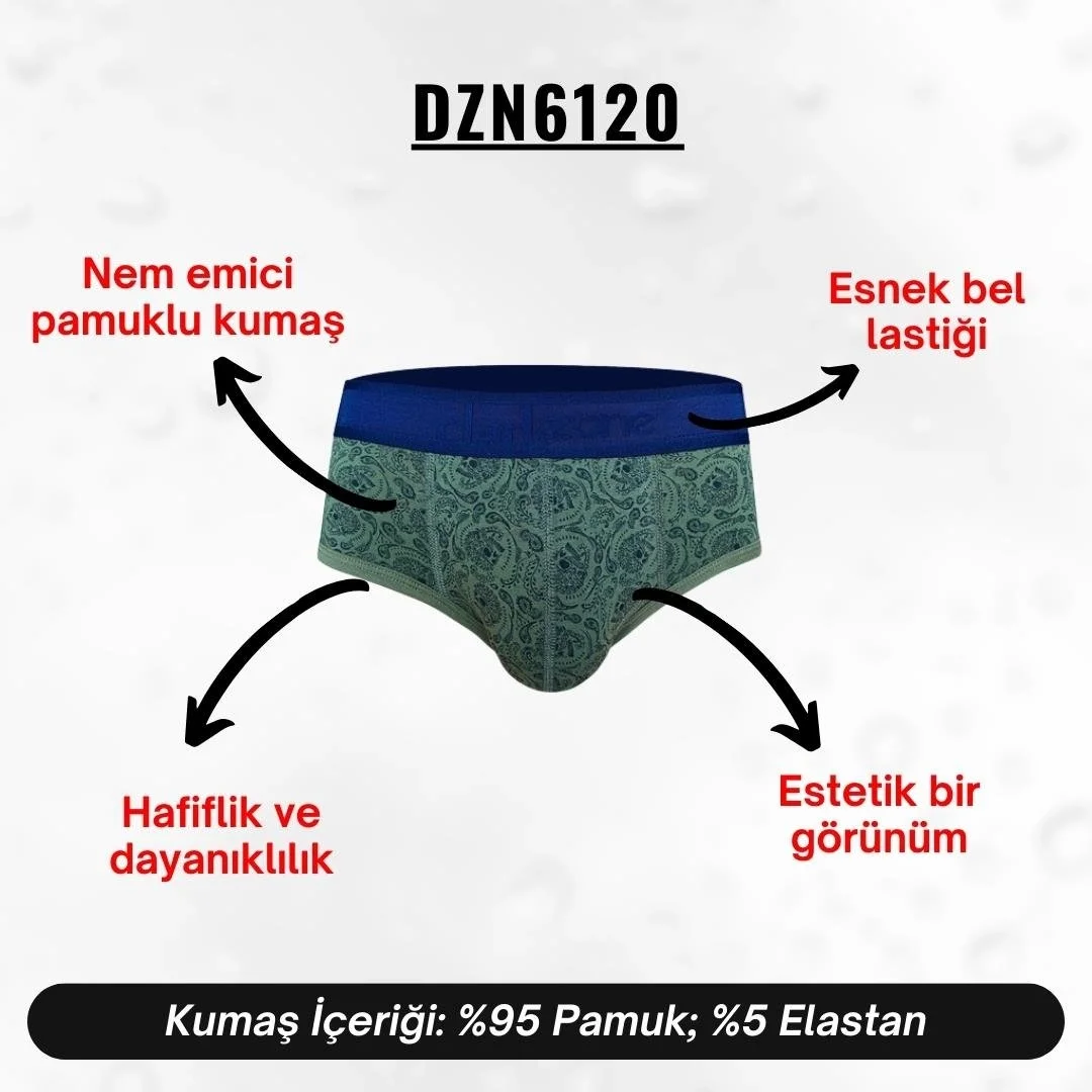 Yeşil kurukafa desenli Darkzone erkek slip, hipster stil, mavi bel bandı, ön görünüm, erkek iç giyim