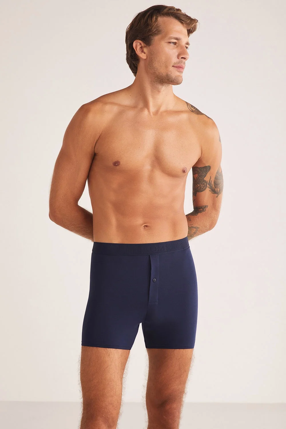 kom Legend Mikro Modal Düğmeli Uzun Boxer Boxer Toptan