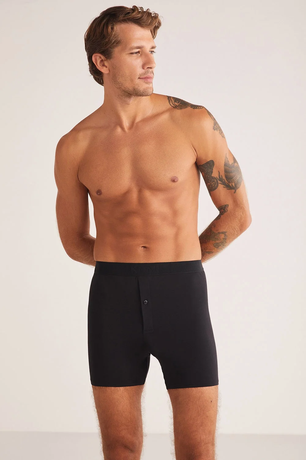 kom Legend Mikro Modal Düğmeli Uzun Boxer Boxer Toptan