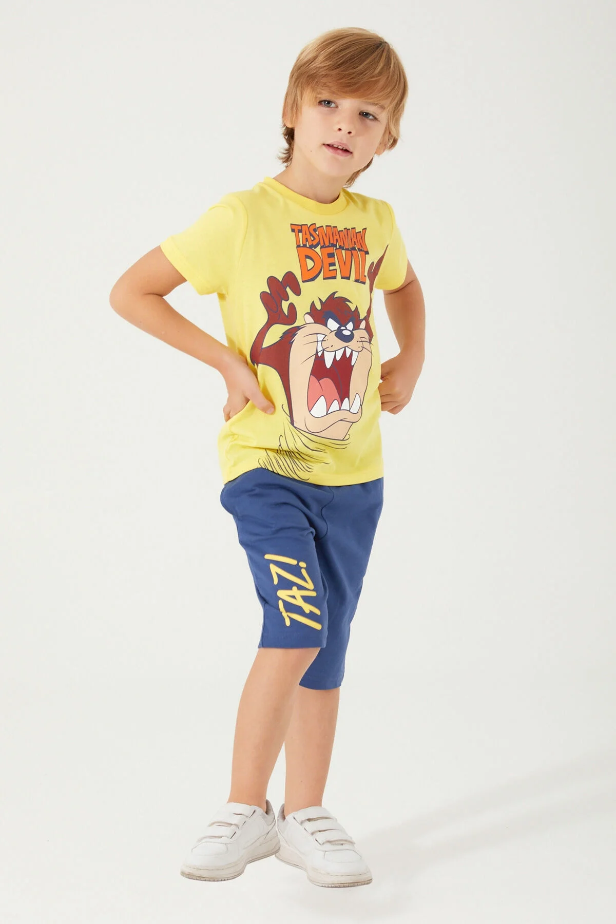 Arnetta Looney Tunes Erkek Çocuk Sarı Bermuda Takım Bermuda Takım Toptan