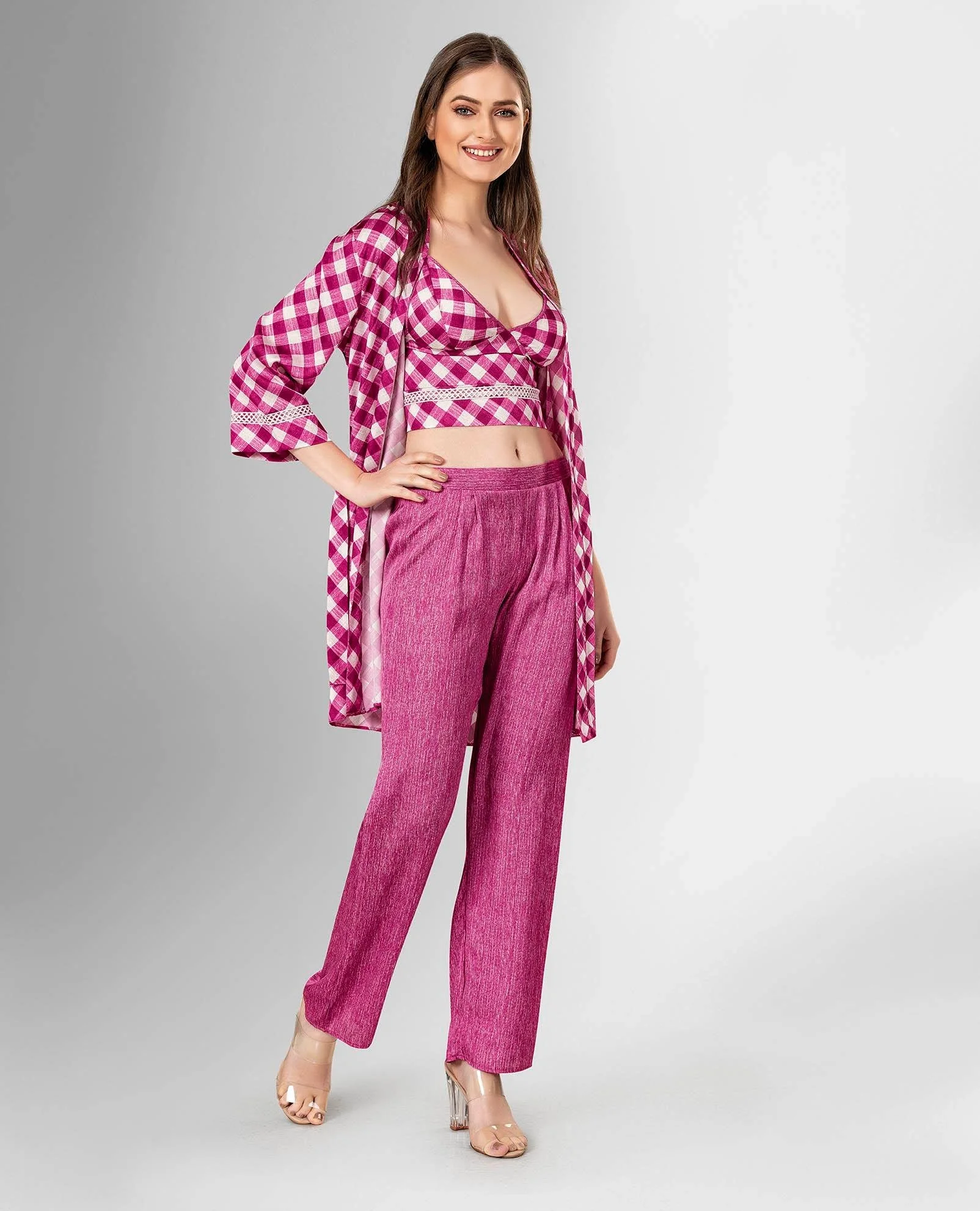 Ahu Loriva 3'lü Pijama Takımı 1836 Pijama Takımları Toptan