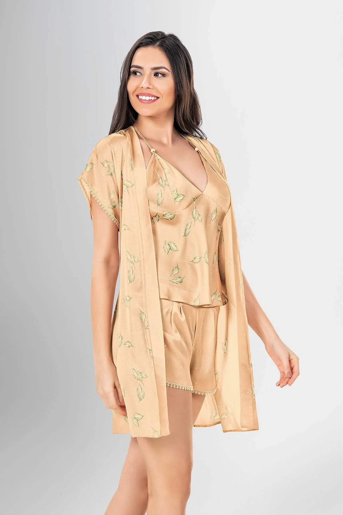 Ahu Loriva 3'lü Şort Takımı Desenli 1915 Şort Takım Toptan