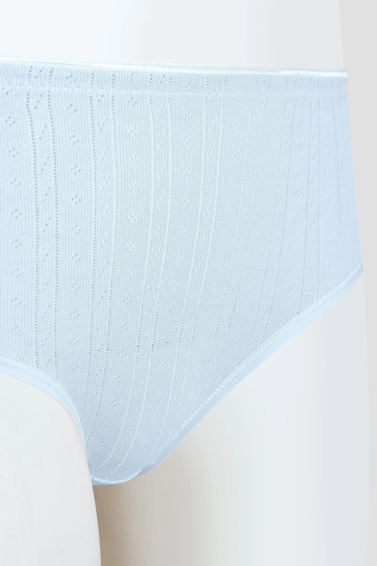 Mavi Cotton Yüksek Bel Külot, Nbb marka kadın iç giyim, dokulu yüksek bel desenli, ön ve yan görünümü