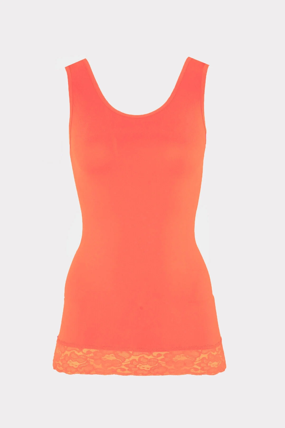 Nbb Oranj Seamless Dantelli Geniş Askılı Atlet Atlet Toptan