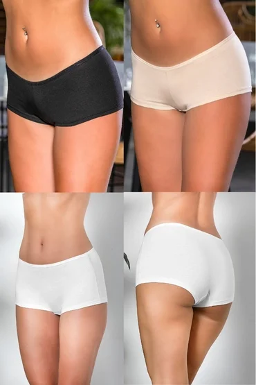 Gallipoli PAMUKLU BOXER KÜLOT (KARIŞIK) SİYAH-BEYAZ-TEN (MGP2963) Boxer Toptan