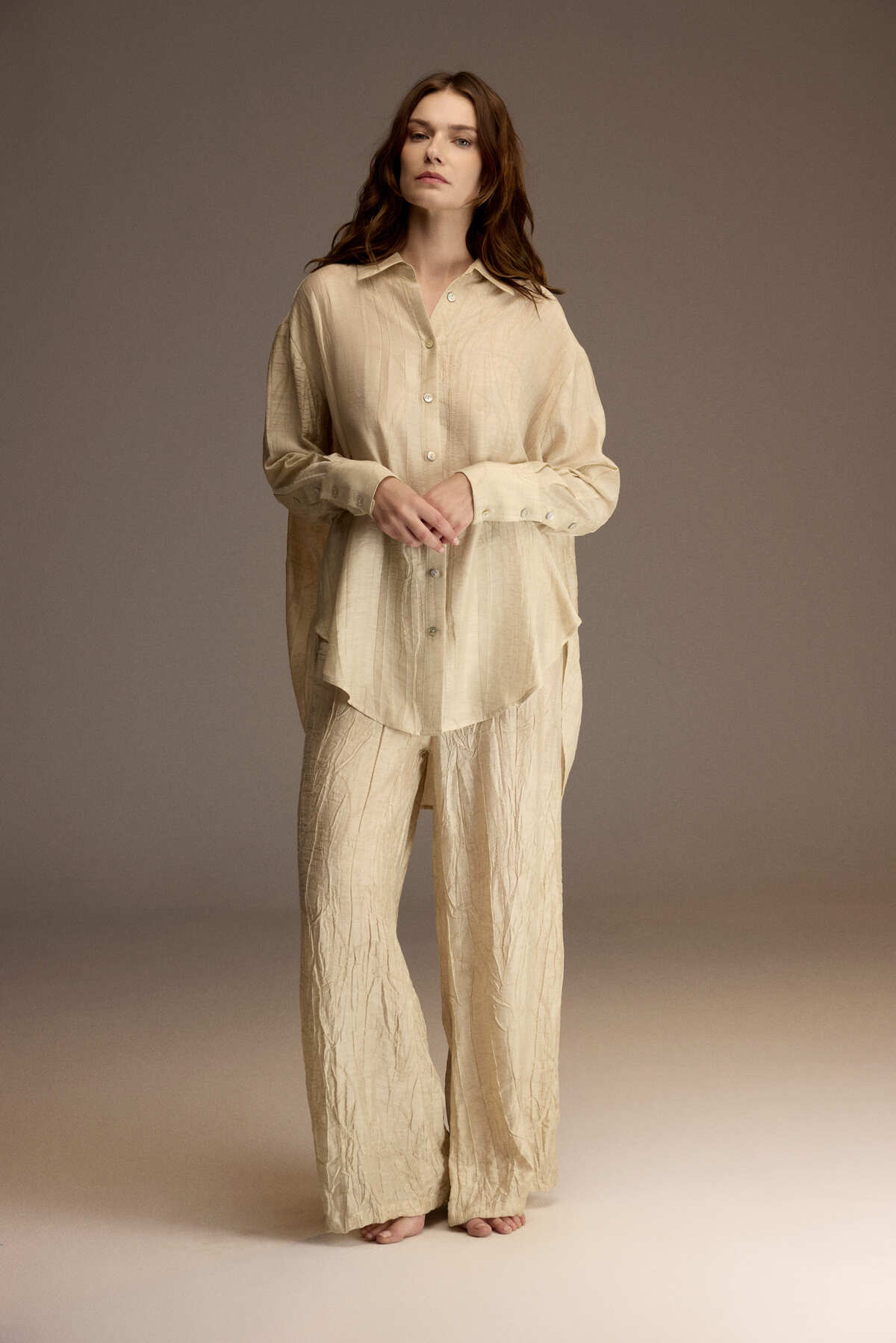 Pamuklu Manşet Kol Pijama Takım BM-1901