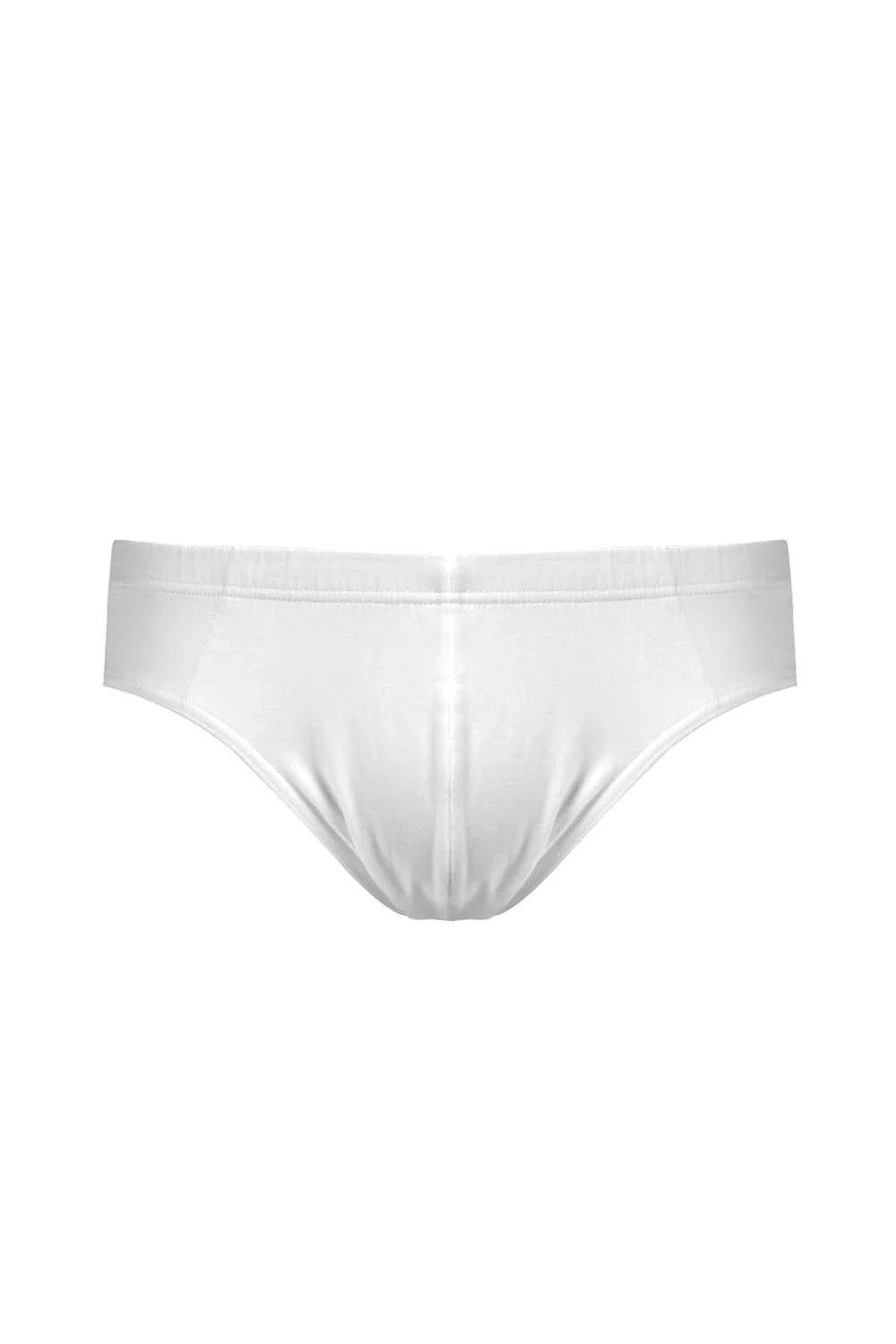 Paul Pamuklu Basic 2'lü Erkek Slip, beyaz pamuklu iç çamaşırı, kom markası, minimalist tasarım, üst ve ön görünüm