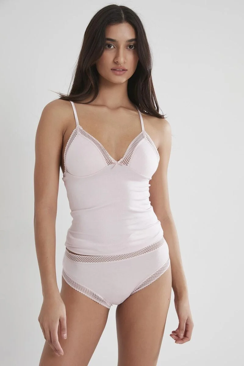 Pierre Cardin Penye Atlet Külot Kadın İç Çamaşırı Takımı - 305 Pudra Atlet Külot Takım Toptan