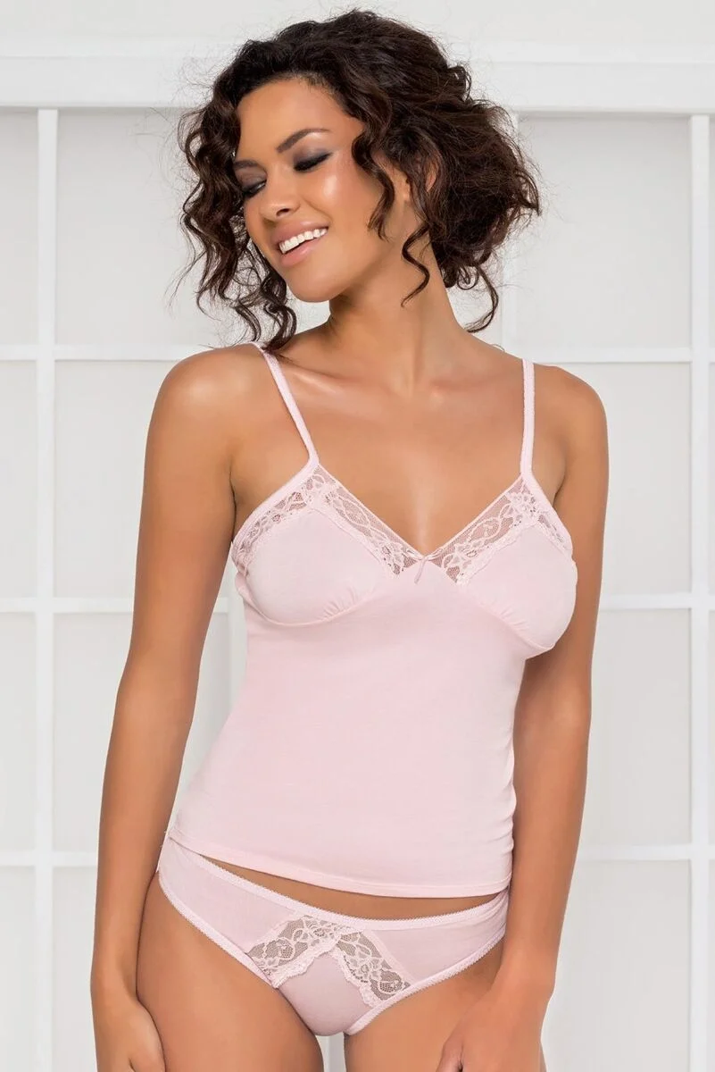 Pierre Cardin Penye Atlet Külot Kadın İç Çamaşırı Takımı - 350 Pudra Atlet Külot Takım Toptan