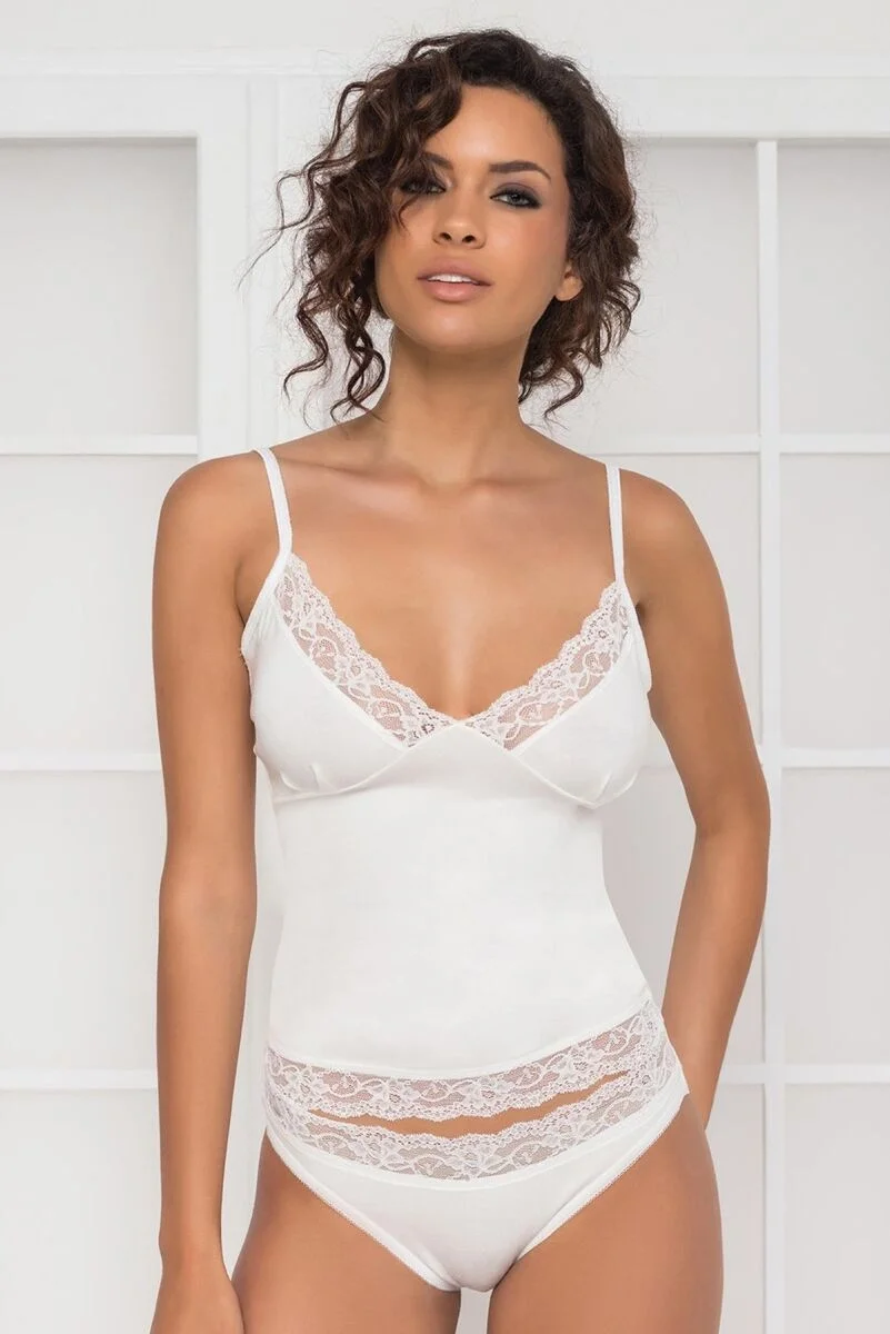 Pierre Cardin Penye Atlet Külot Kadın İç Çamaşırı Takımı - 365 Ekru Atlet Külot Takım Toptan