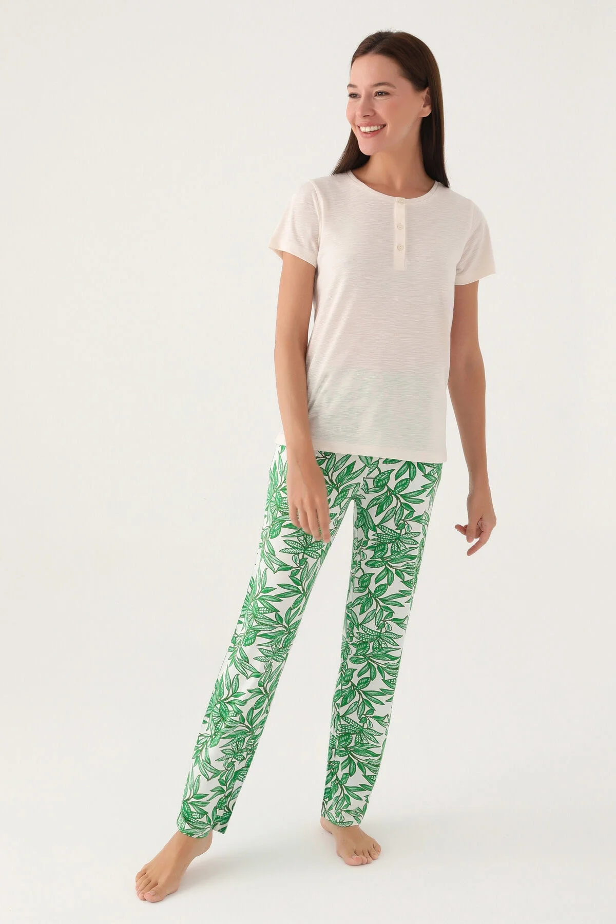 Arnetta Pierre Cardin Kadın Bej Pijama Takımı Pijama Takımları Toptan