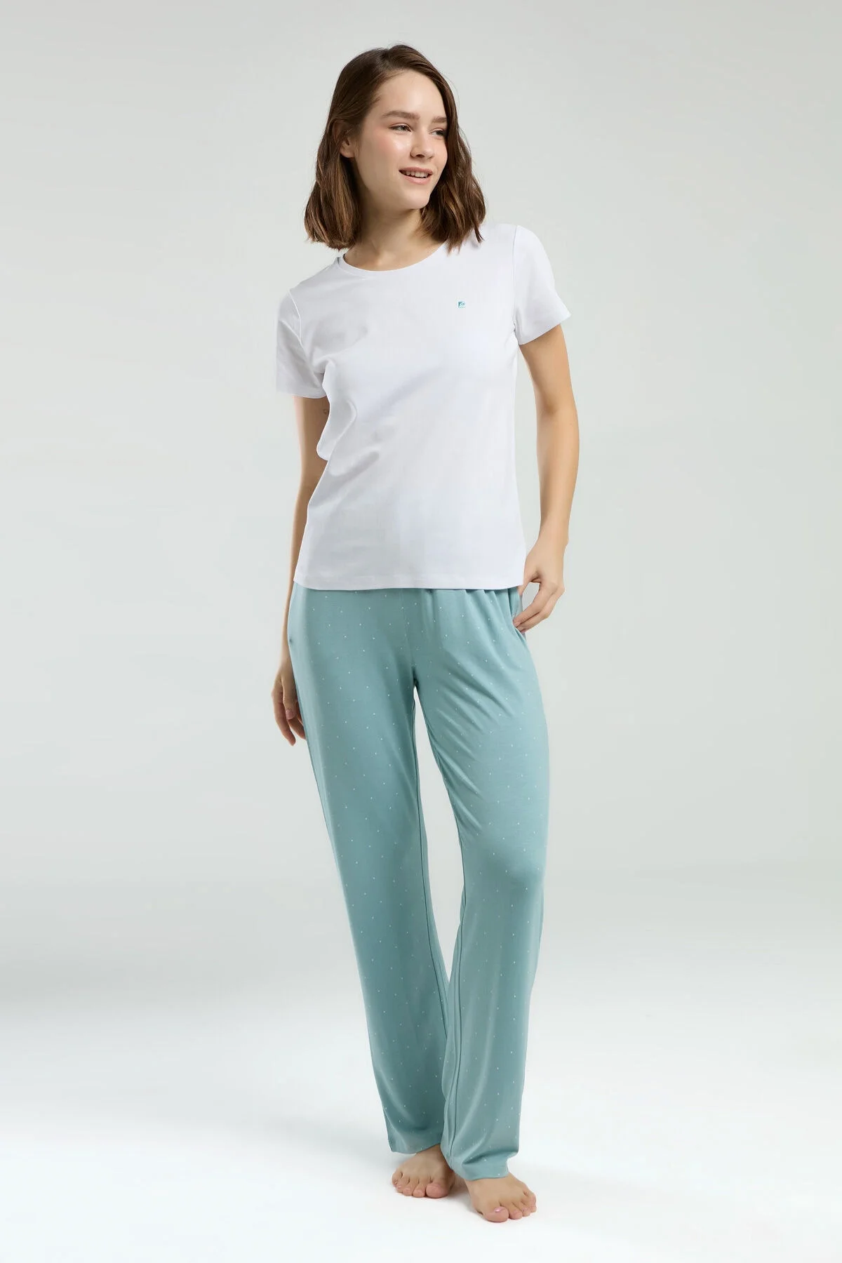 Arnetta Pierre Cardin Kadın Beyaz Pijama Takımı Pijama Takımları Toptan