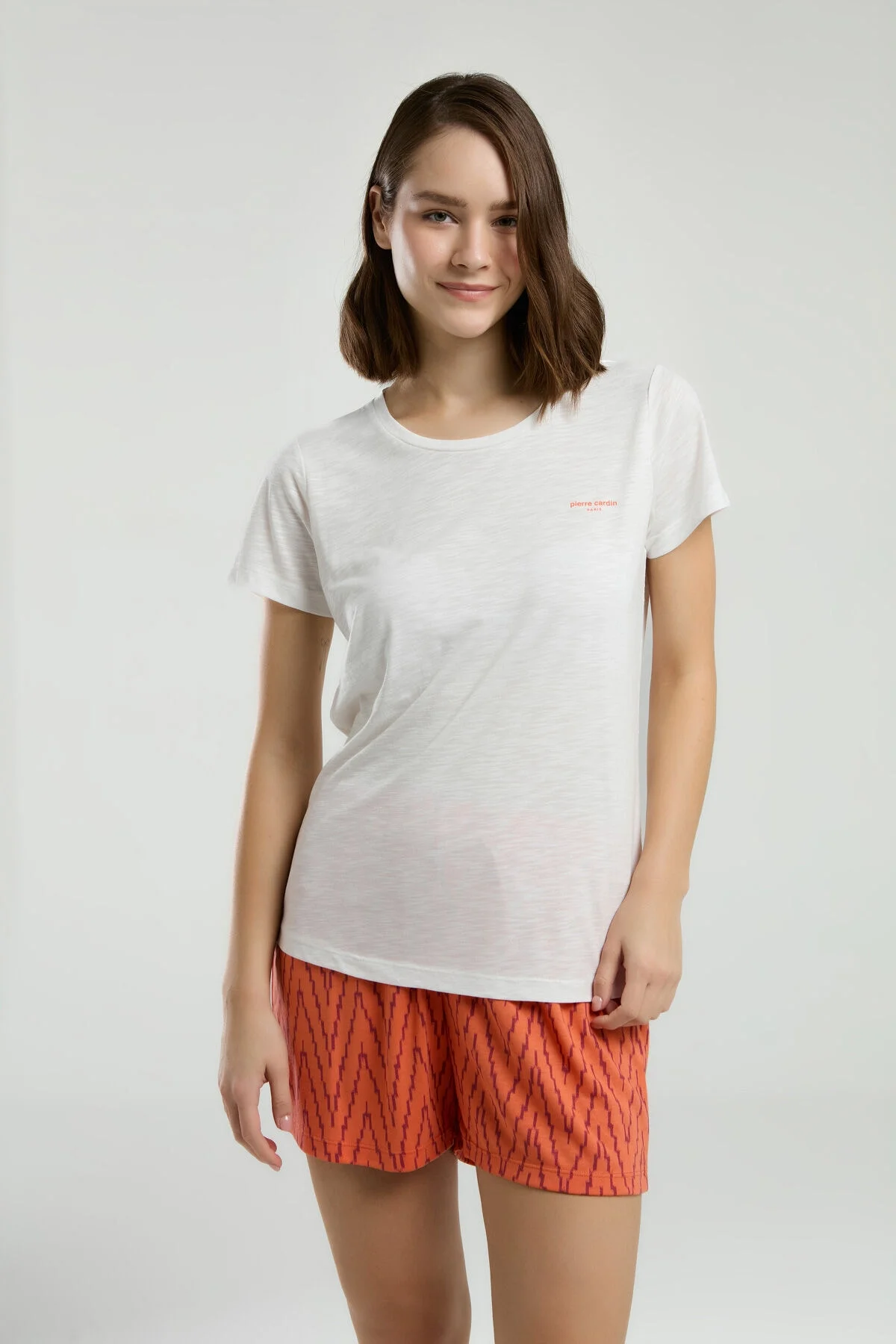 Arnetta Pierre Cardin Kadın Beyaz Şort Takım Şort Takım Toptan