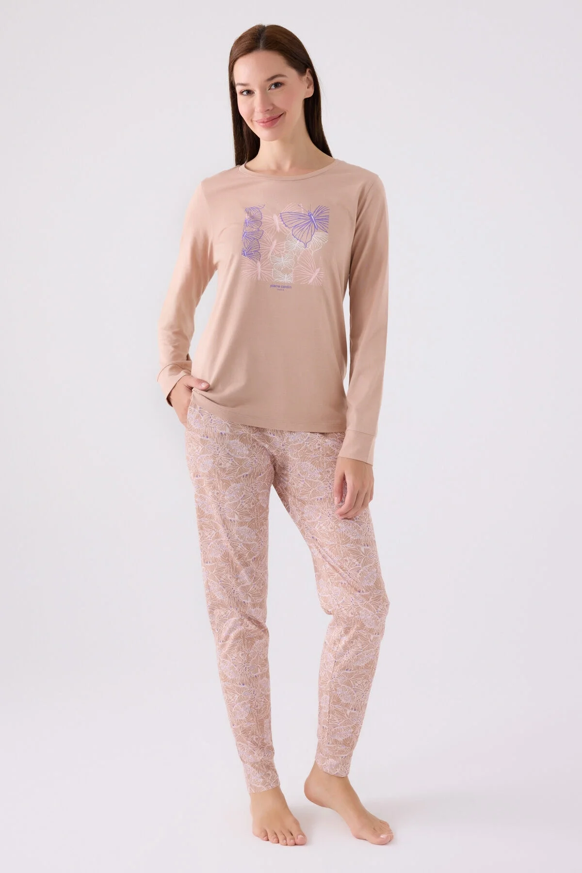 Arnetta Pierre Cardin Kadın Kahverengi Pijama Takımı Pijama Takımları Toptan