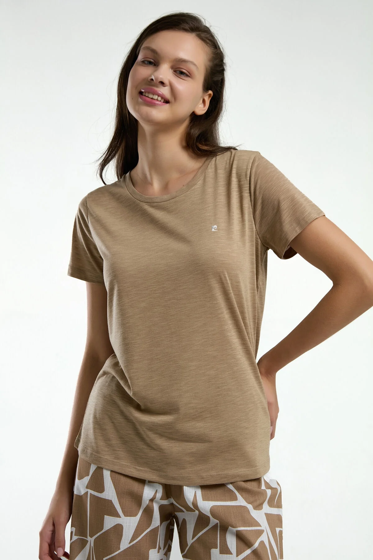 Arnetta Pierre Cardin Kadın Krem Kapri Takım Kapri Takım Toptan