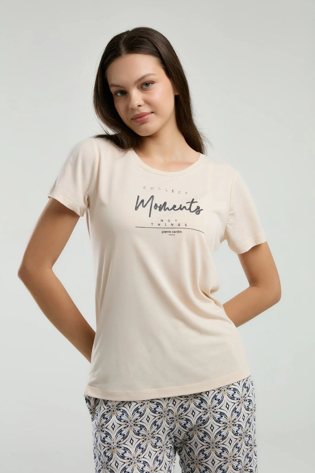 Arnetta Pierre Cardin Kadın Krem Kapri Takım Kapri Takım Toptan