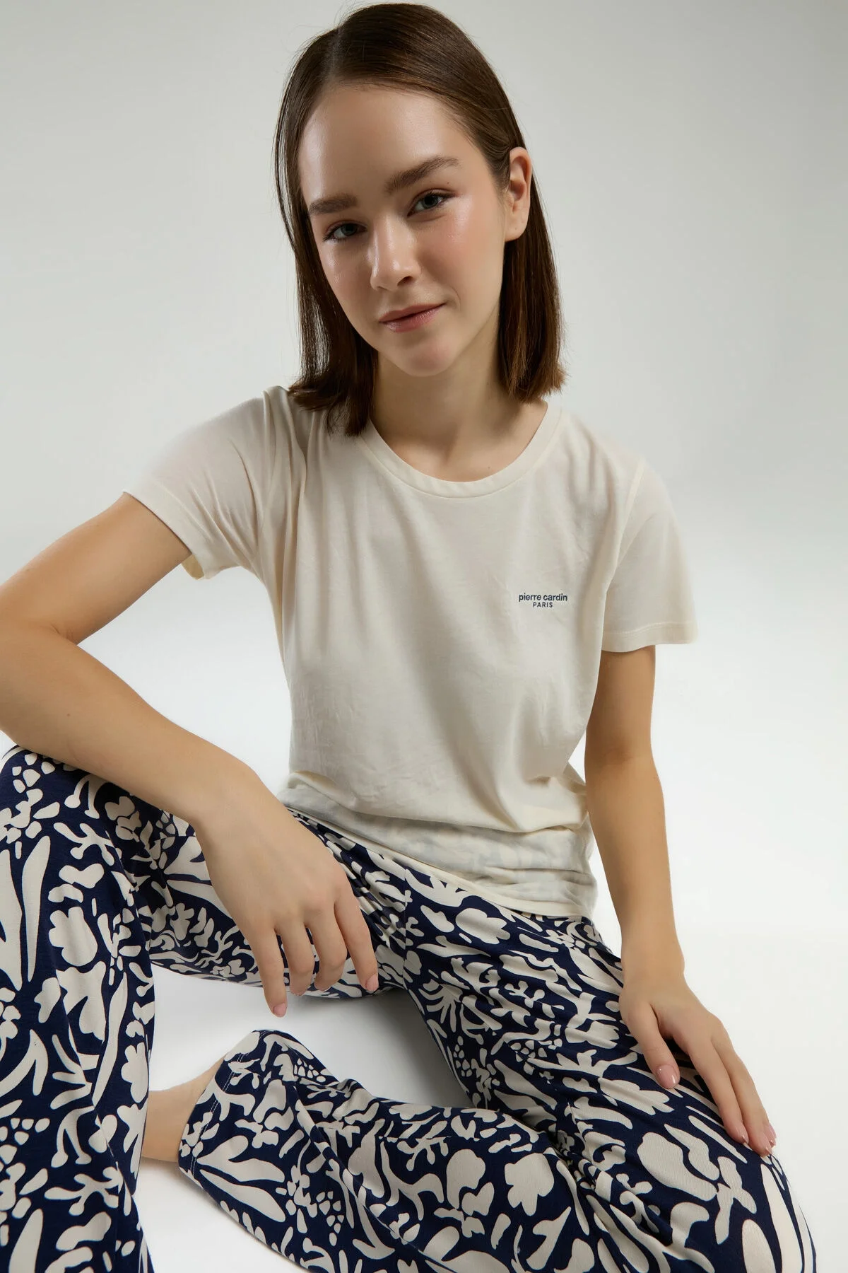 Arnetta Pierre Cardin Kadın Krem Pijama Takımı Pijama Takımları Toptan