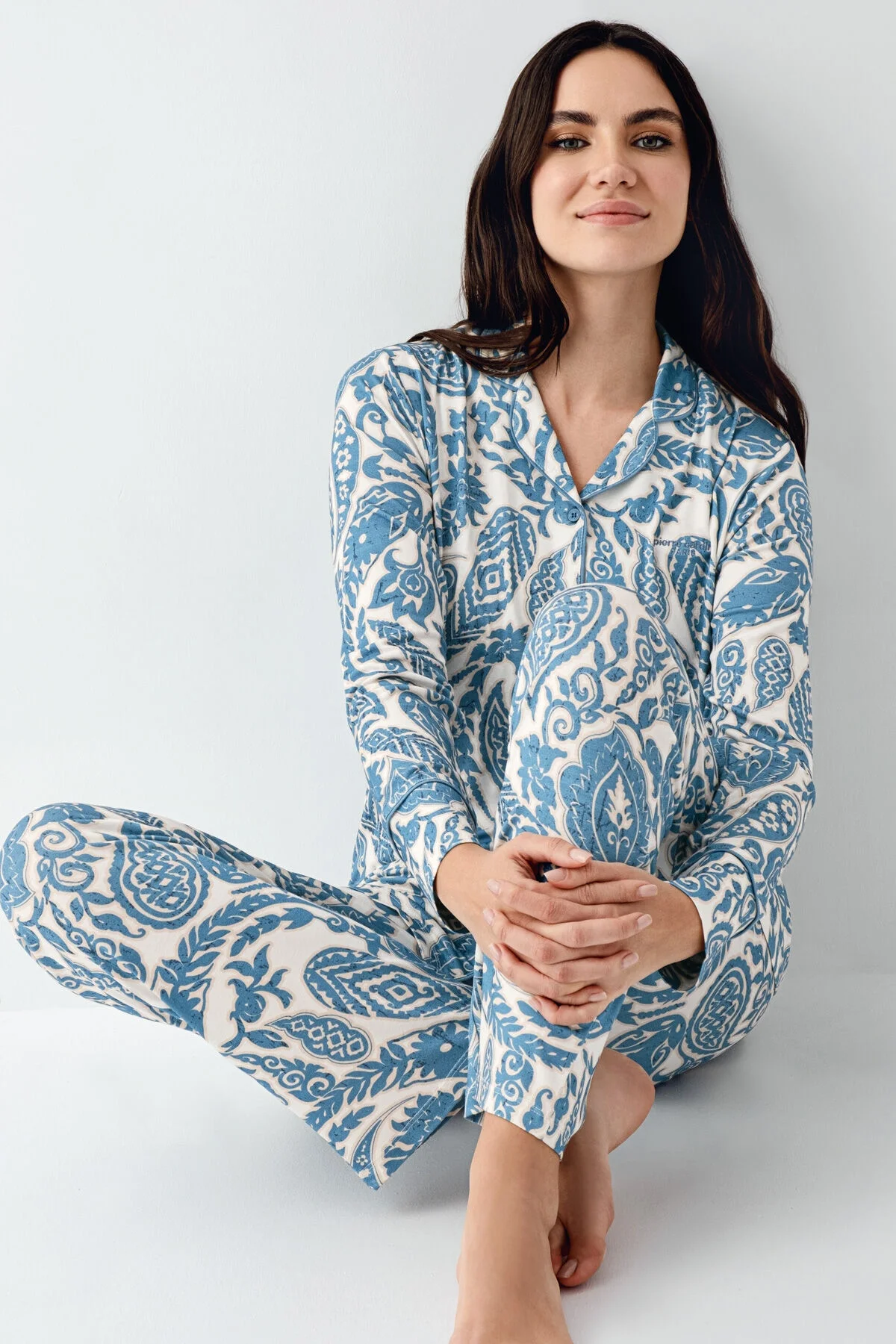 Arnetta Pierre Cardin Kadın Krem Pijama Takımı Pijama Takımları Toptan