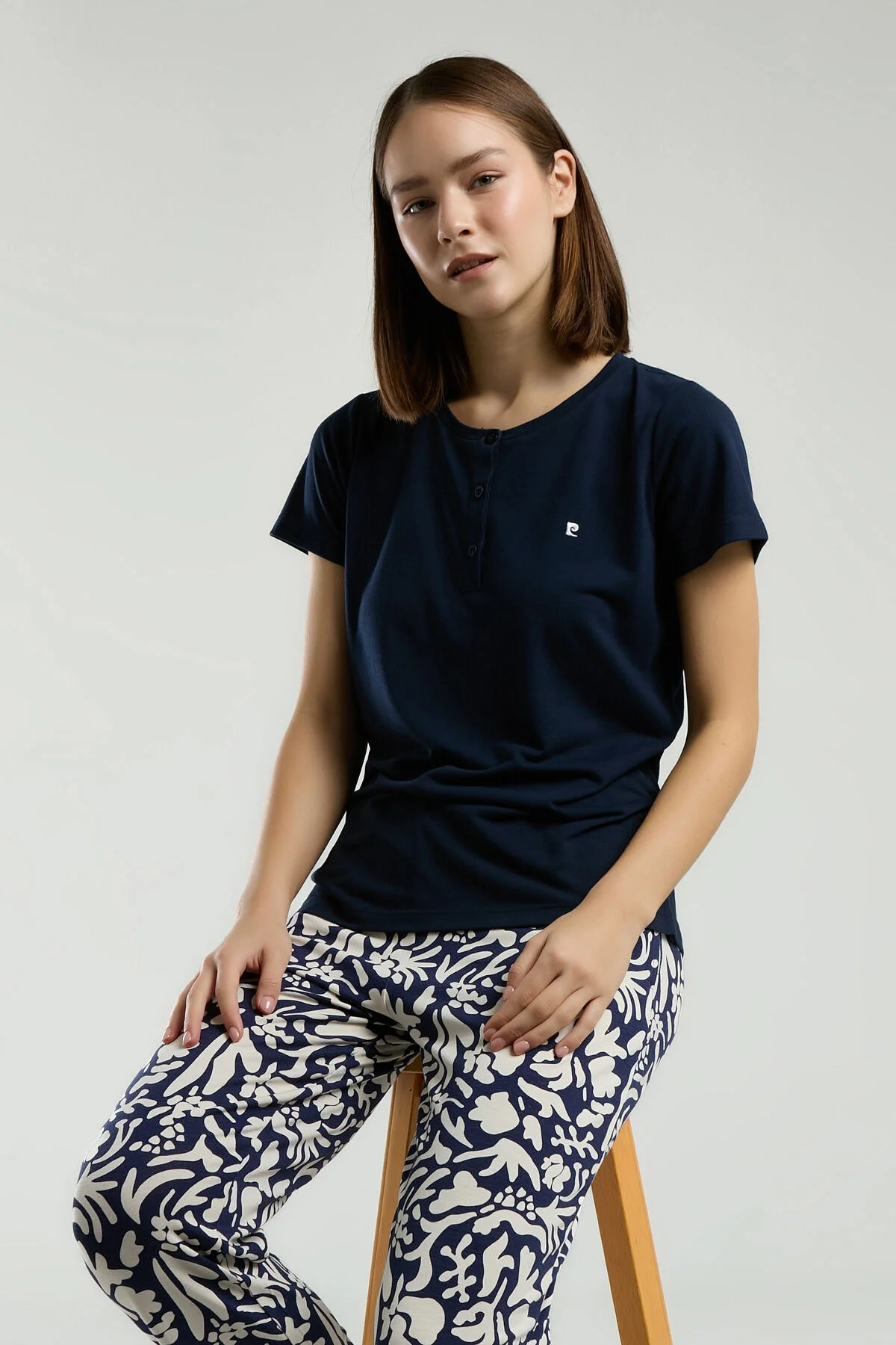 Arnetta Pierre Cardin Kadın Lacivert Pijama Takımı Pijama Takımları Toptan