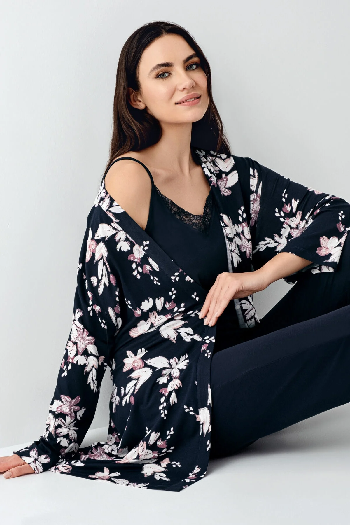 Arnetta Pierre Cardin Kadın Lacivert Sabahlık Gecelik & Sabahlık Toptan