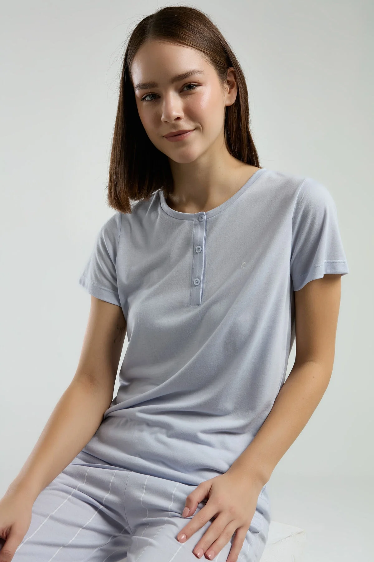 Arnetta Pierre Cardin Kadın Mavi Kapri Takım Kapri Takım Toptan