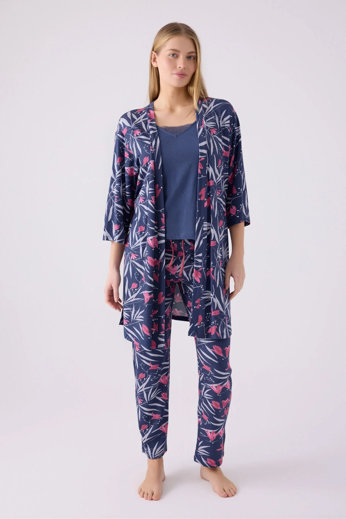 Arnetta Pierre Cardin Kadın Mavi Pijama Takımı Pijama Takımları Toptan