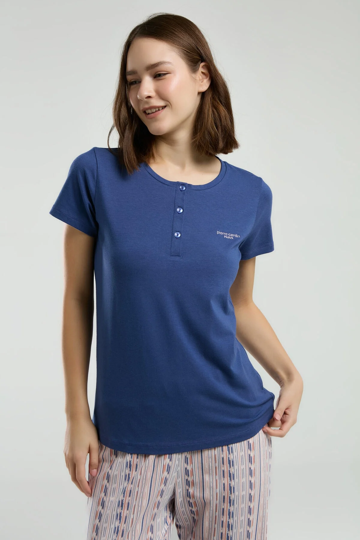 Arnetta Pierre Cardin Kadın Mavi Pijama Takımı Pijama Takımları Toptan