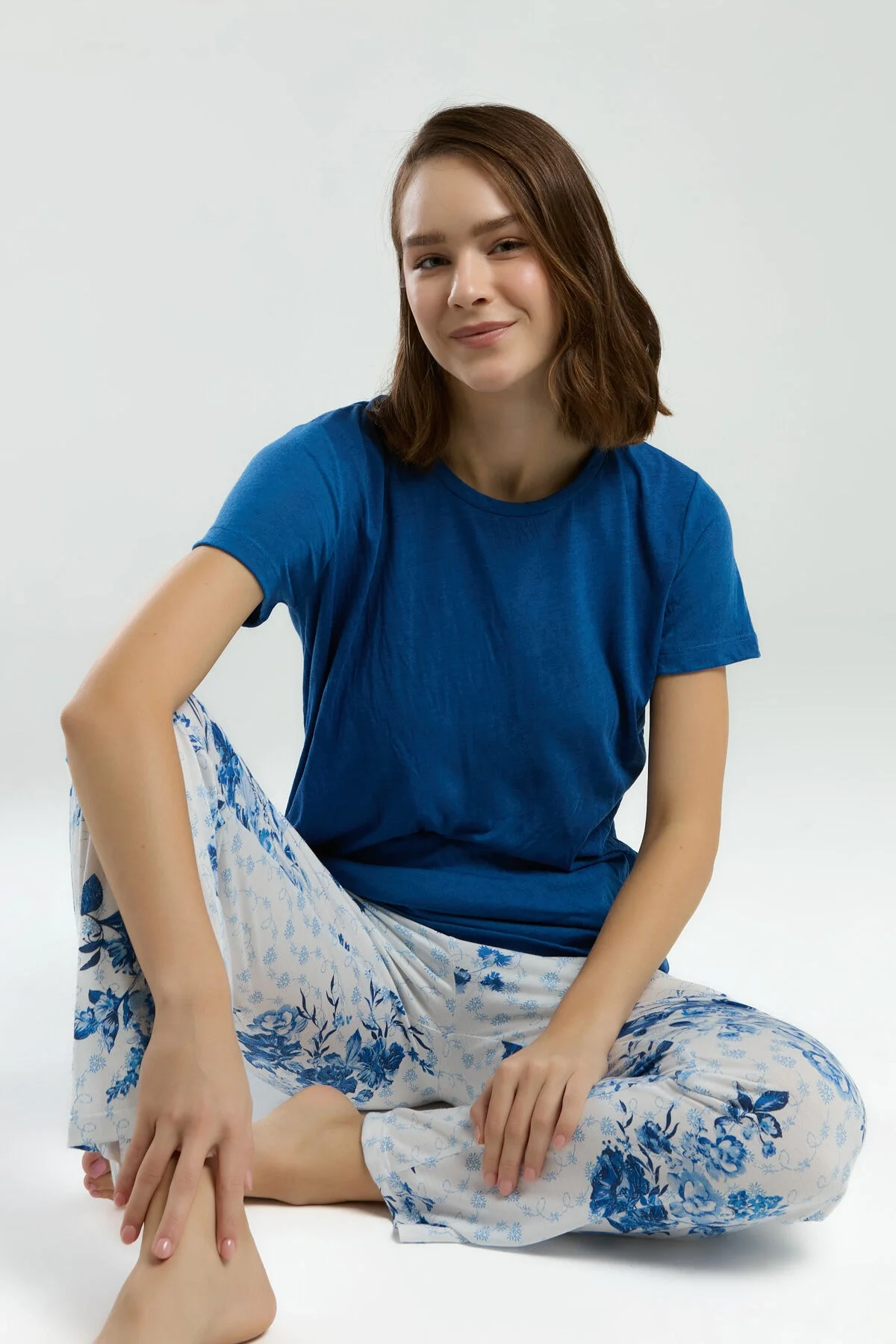 Arnetta Pierre Cardin Kadın Mavi Pijama Takımı Pijama Takımları Toptan