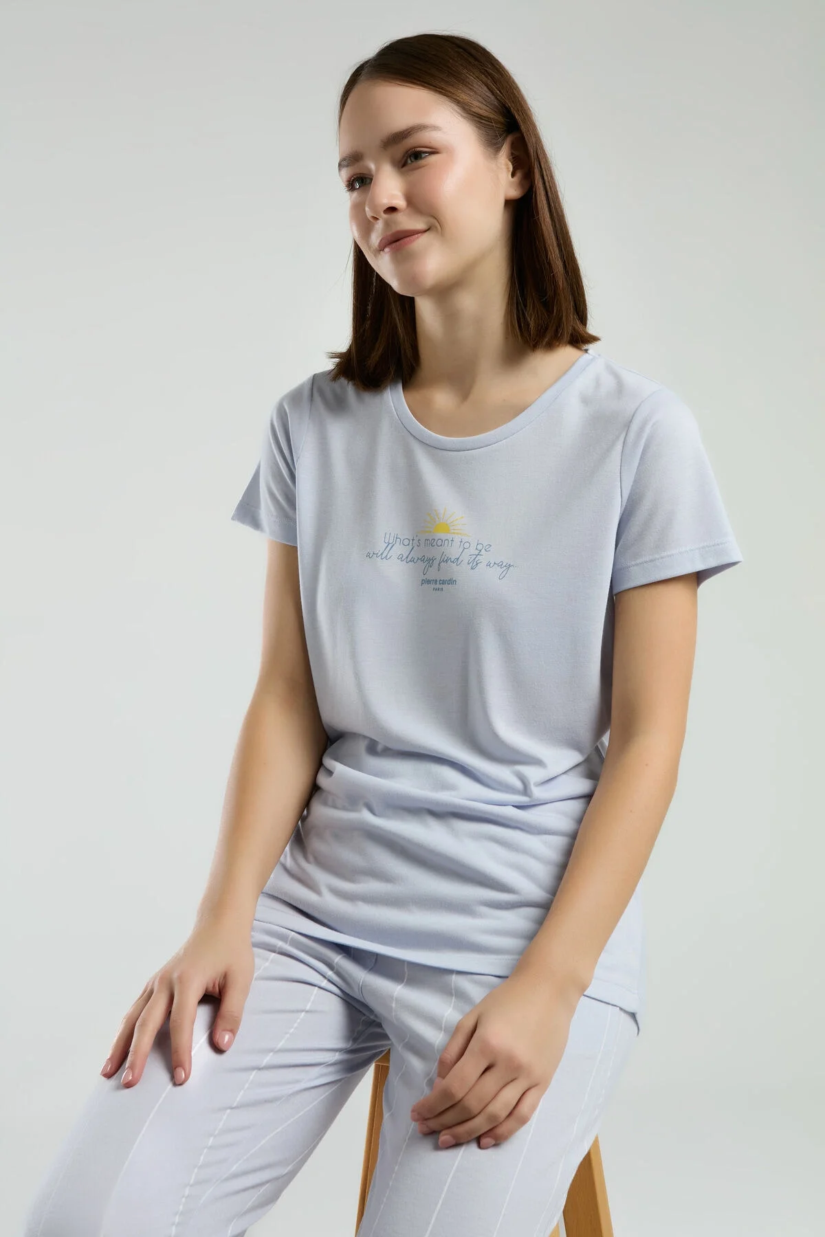 Arnetta Pierre Cardin Kadın Mavi Pijama Takımı Pijama Takımları Toptan