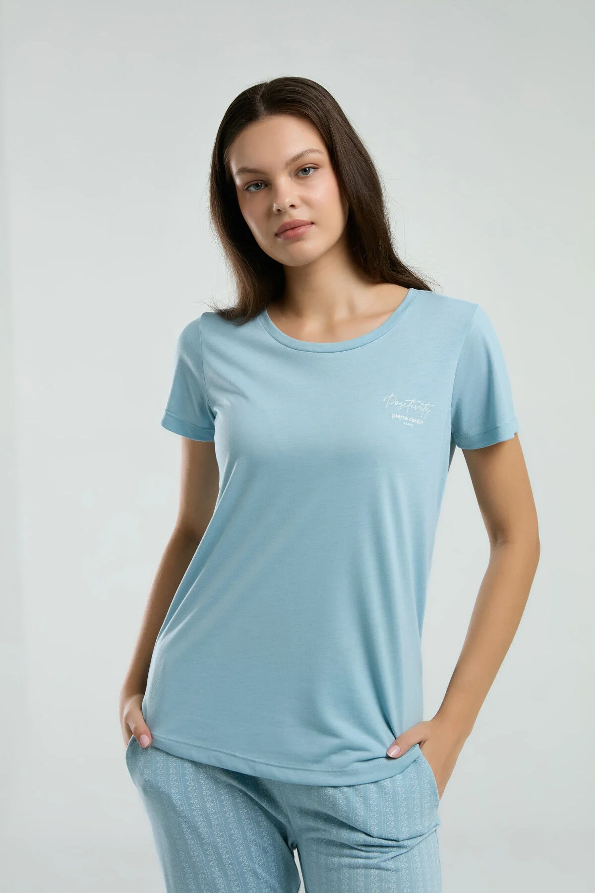 Arnetta Pierre Cardin Kadın Mavi Pijama Takımı Pijama Takımları Toptan