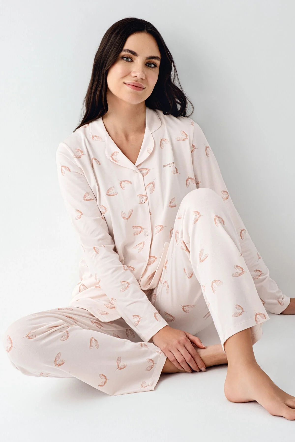 Arnetta Pierre Cardin Kadın Pembe Gömlek Pijama Pijama Takımları Toptan