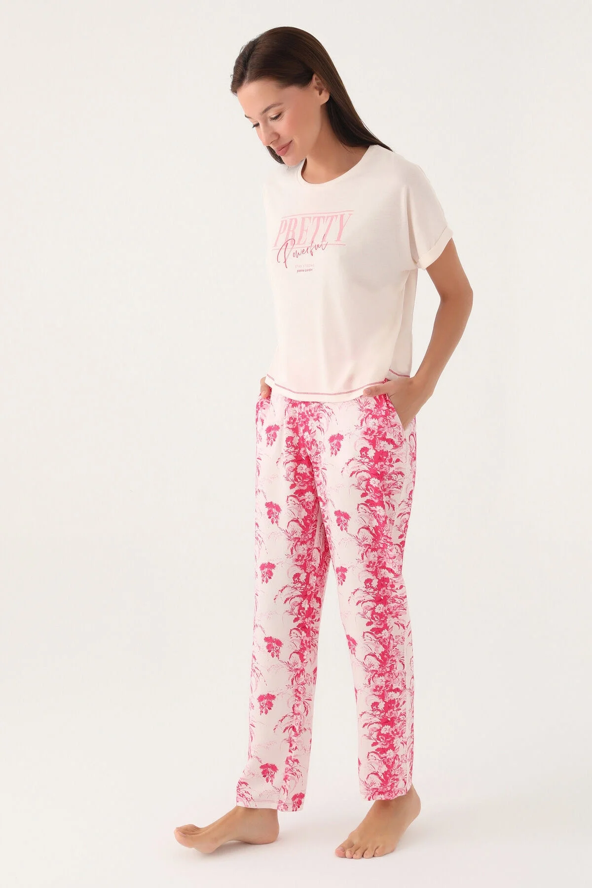 Arnetta Pierre Cardin Kadın Pembe Pijama Takımı Pijama Takımları Toptan