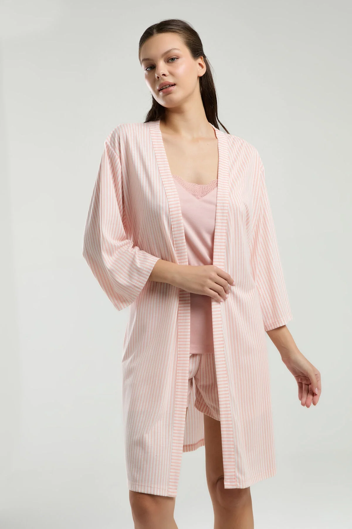 Arnetta Pierre Cardin Kadın Pembe Sabahlık Takım Gecelik & Sabahlık Toptan