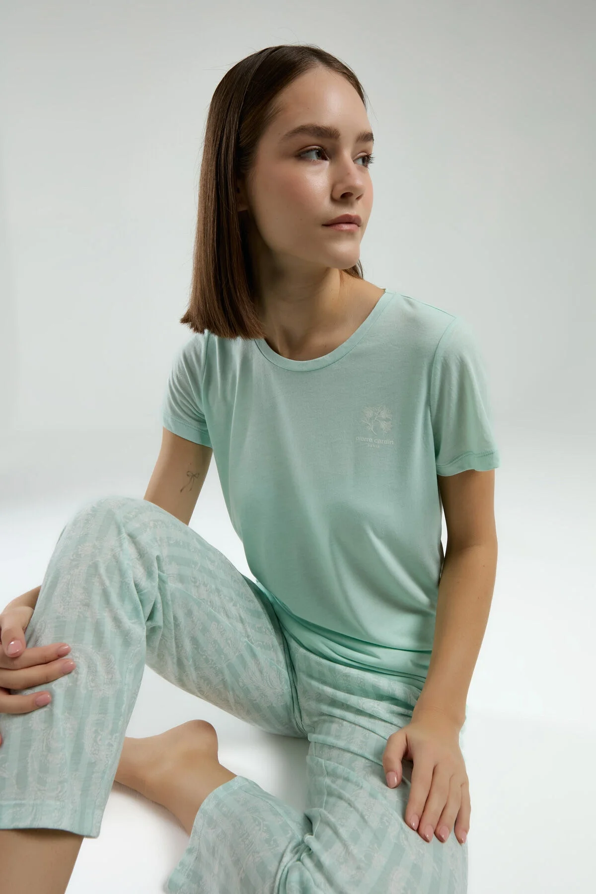 Arnetta Pierre Cardin Kadın Yeşil Kapri Takım Kapri Takım Toptan