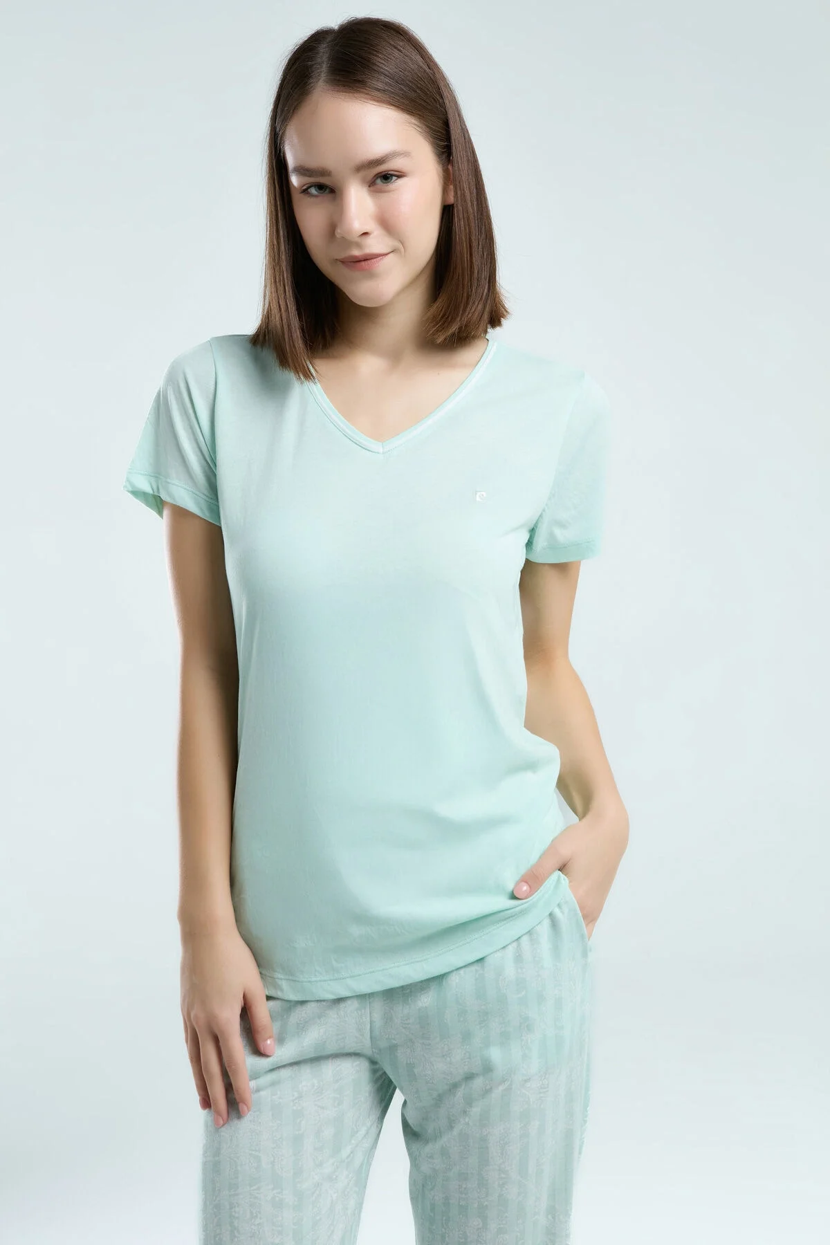 Arnetta Pierre Cardin Kadın Yeşil Pijama Takımı Pijama Takımları Toptan