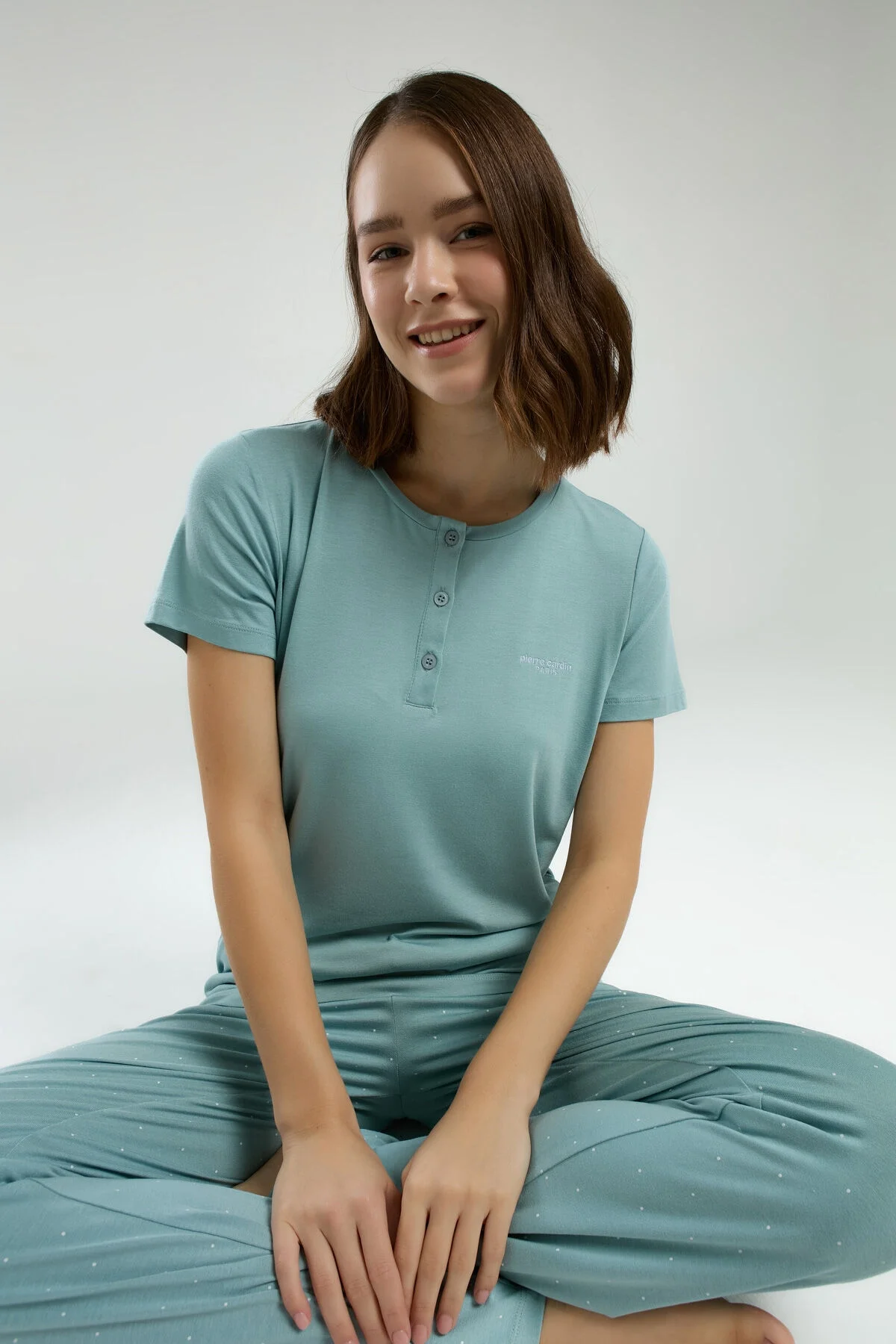 Arnetta Pierre Cardin Kadın Yeşil Pijama Takımı Pijama Takımları Toptan