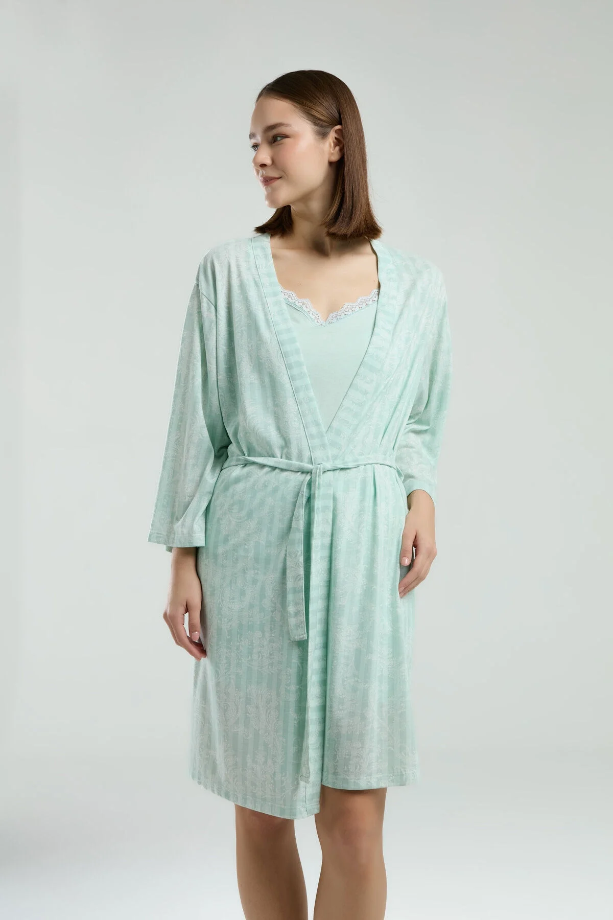 Arnetta Pierre Cardin Kadın Yeşil Sabahlık Takım Gecelik & Sabahlık Toptan