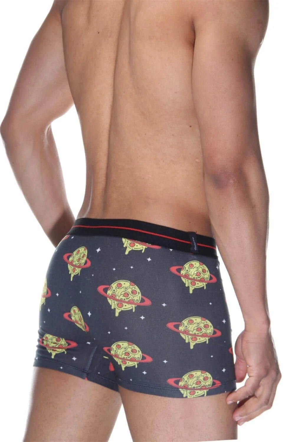 Pizza desenli erkek boxer, Darkzone markası, dijital baskı, koyu gri zemin, uzun pantolon modeli, görsel arama için ideal ürün
