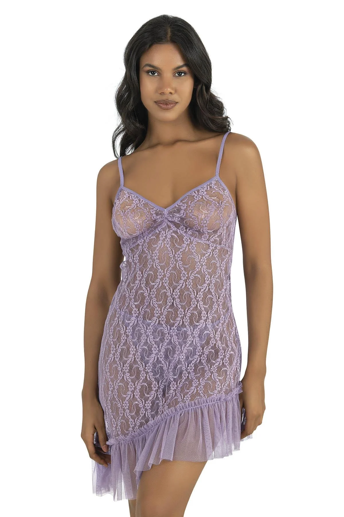 Ahu Primoda Lila Kısa Tül Gecelik 4217 Gecelik Toptan