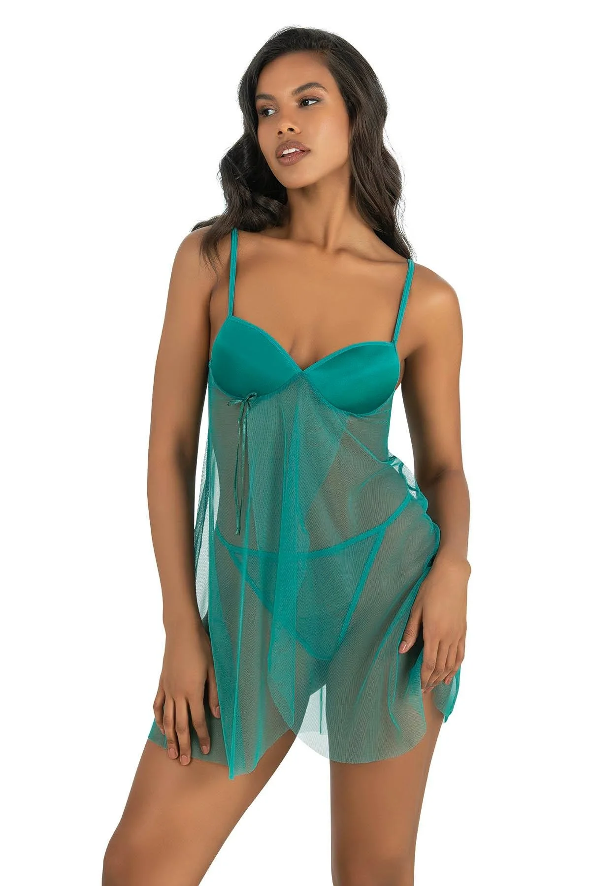 Ahu Primoda Petrol Kısa Tül Gecelik 4253 Gecelik Toptan