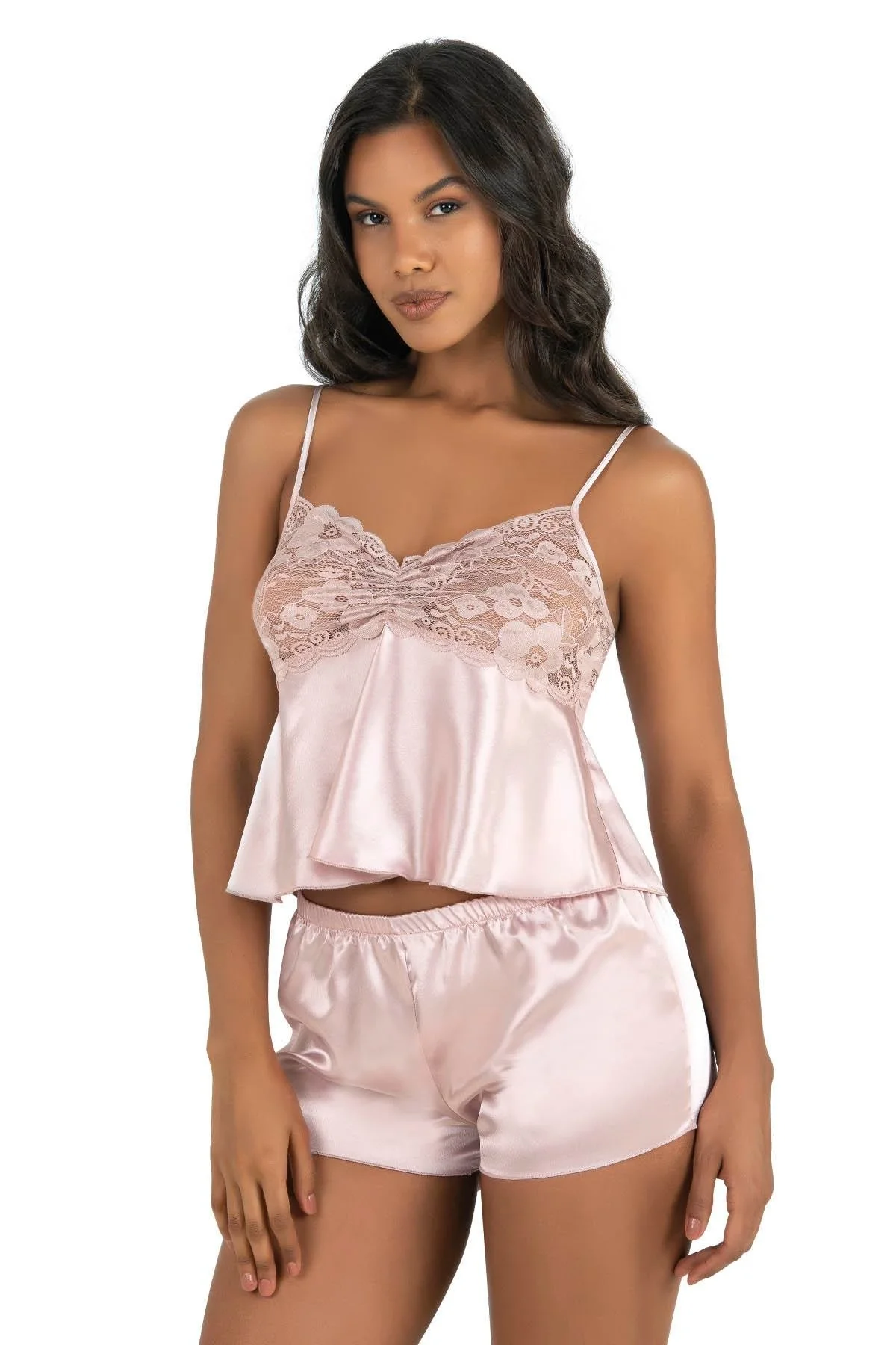 Ahu Primoda Pudra Saten Şort Takımı 9217 Şort Takım Toptan