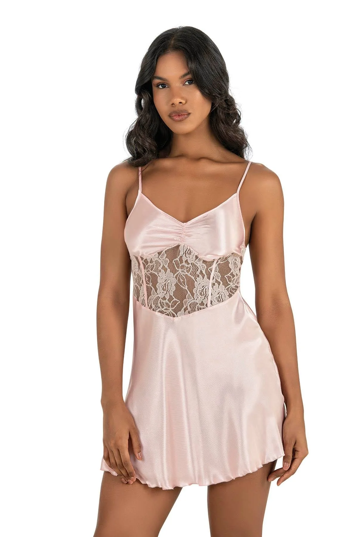 Ahu Primoda Somon Kısa Saten Gecelik 8239 Gecelik Toptan