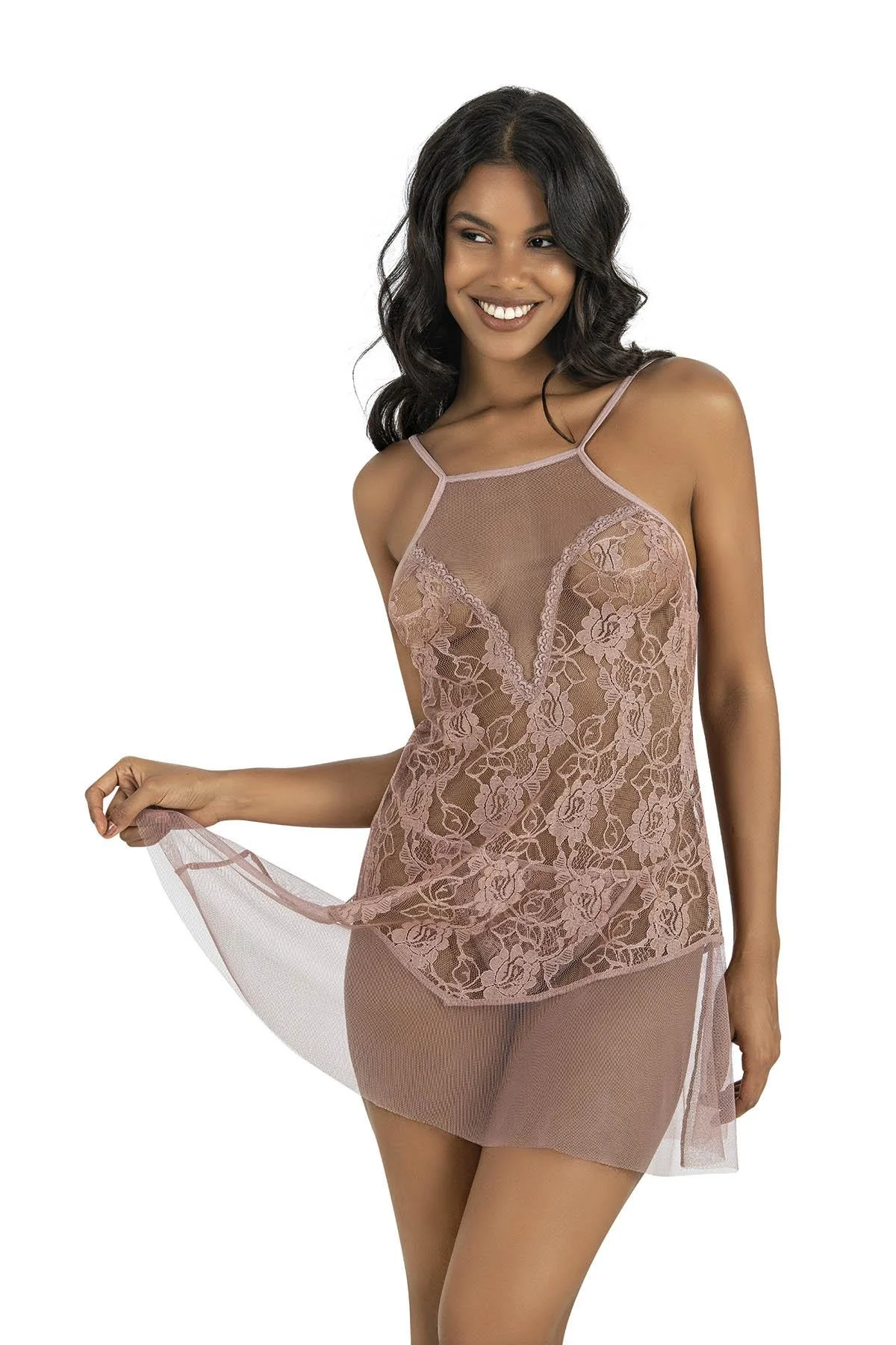 Ahu Primoda Vizon Kısa Tül Gecelik 4227 Gecelik Toptan