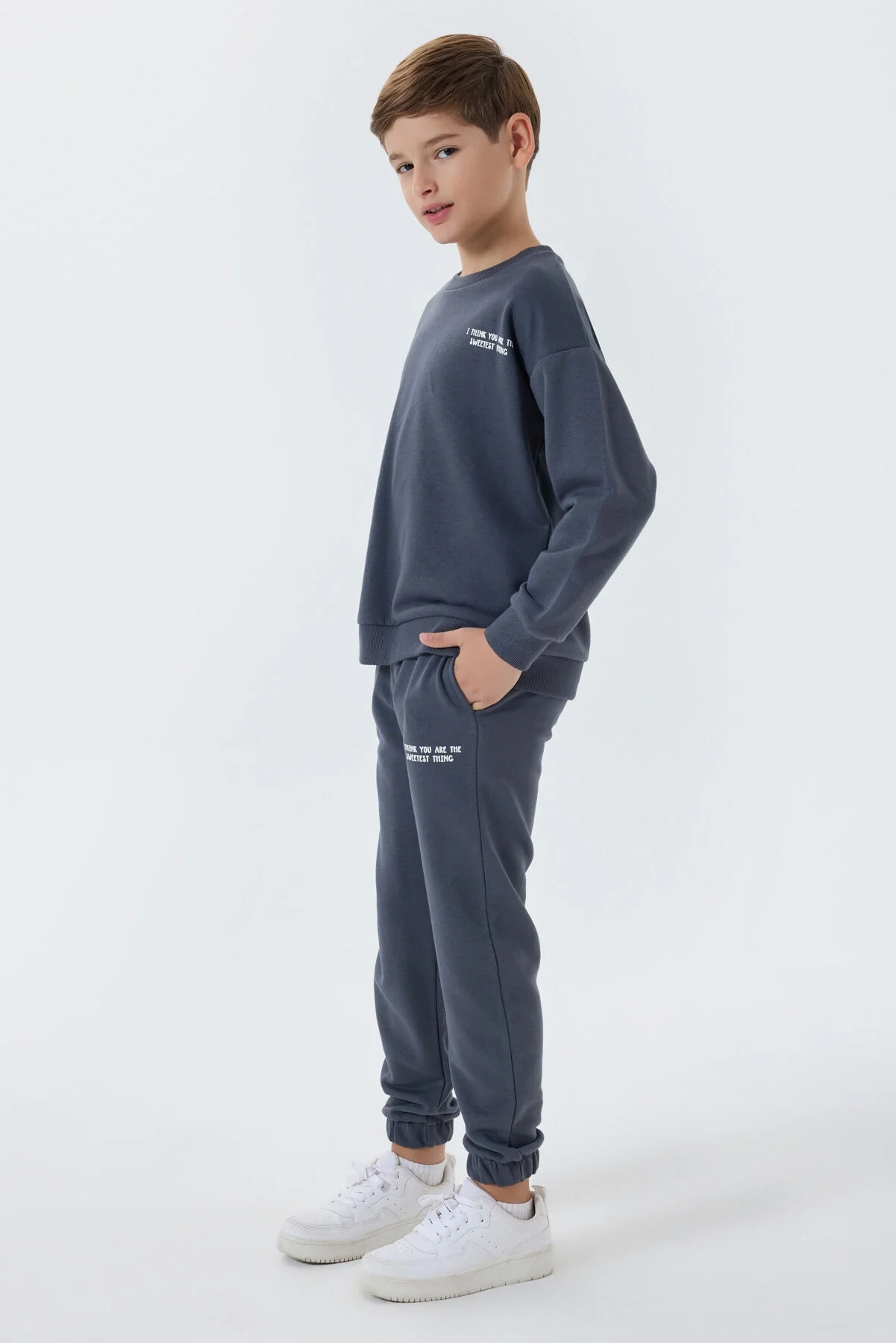 Arnetta Rolypoly Erkek Çocuk Antrasit Eşofman Takımı Eşofman Takımı Toptan