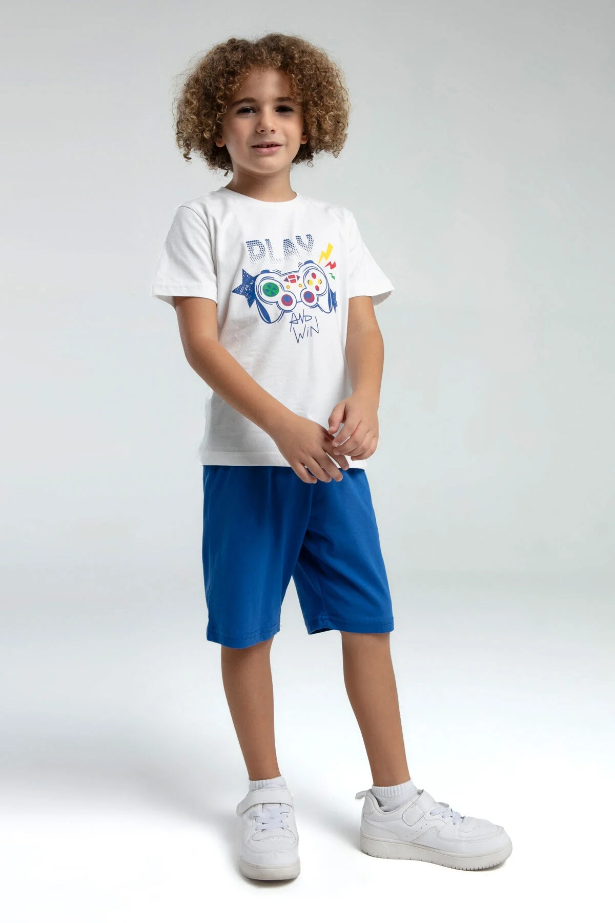 Arnetta Rolypoly Erkek Çocuk Beyaz Bermuda Takım Bermuda Takım Toptan