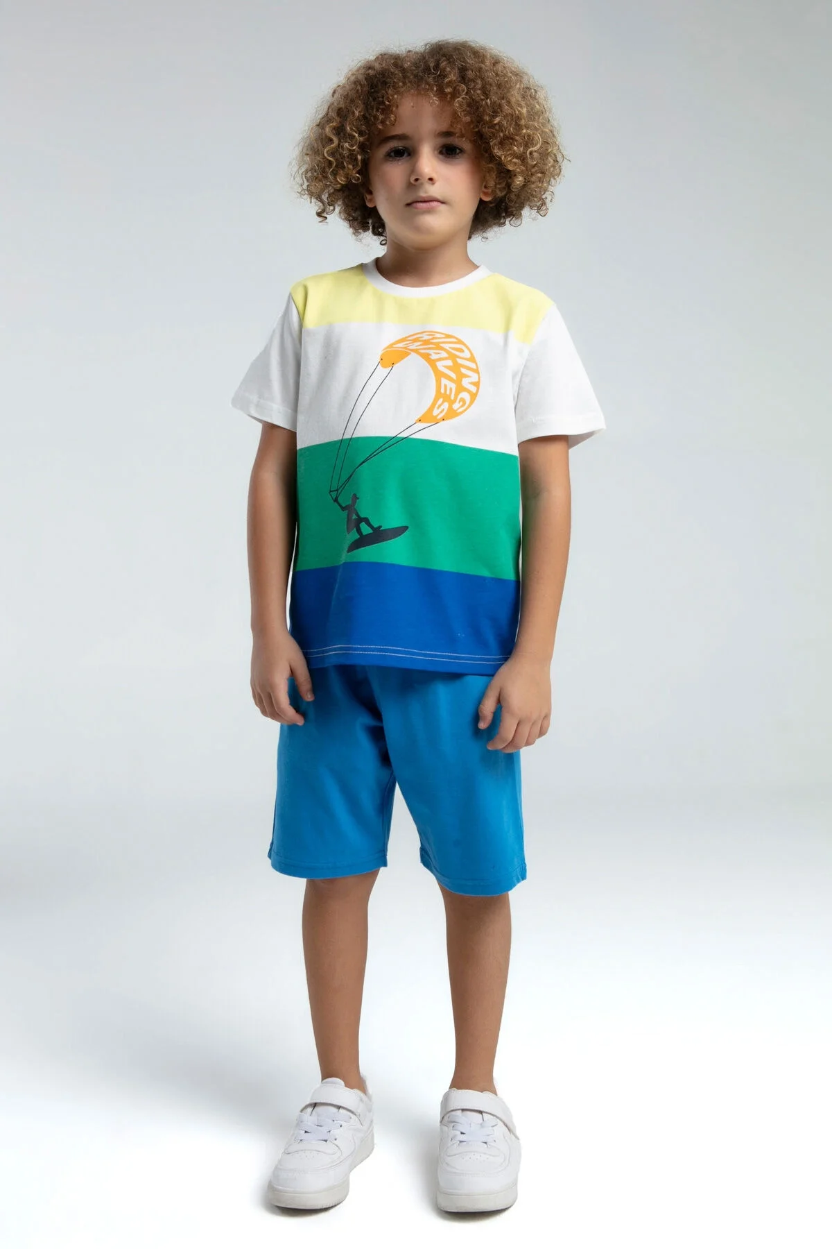 Arnetta Rolypoly Erkek Çocuk Beyaz Bermuda Takım Bermuda Takım Toptan